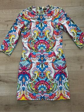 J. McLaughlin Colorful Floral Paisley Shift Dress Catalina Cloth Catalyst Dress